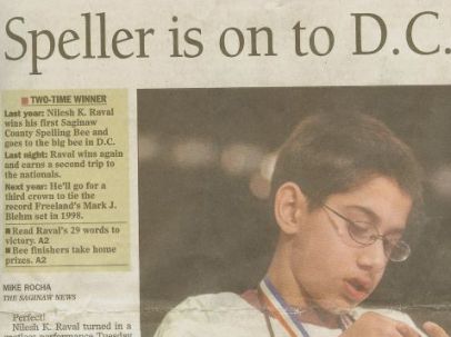 Nilesh Rawal - spelling bee champ